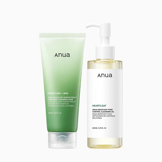 Velora Beauty Duo Nettoyant Anua — Huile démaquillante 200 ml + Mousse nettoyante 150 ml